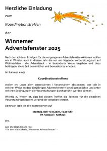 Einladung Adventsfenster 2025