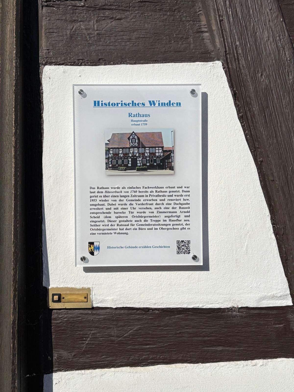 Schild Rathausgeschichte